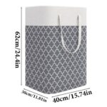 Midi Patterned Laundry Hamper (Grey & White)