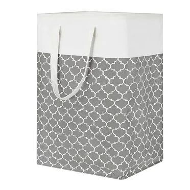 Midi Patterned Laundry Hamper (Grey & White)