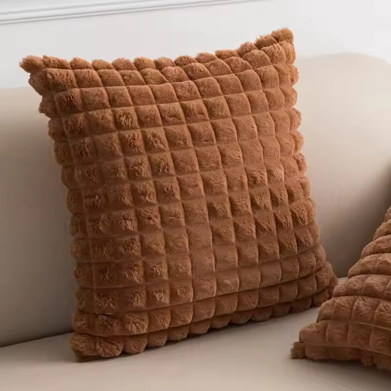 Plain Fur Throw Pillows