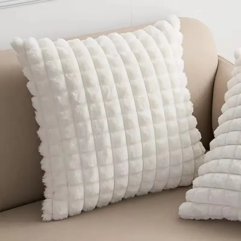 Plain Fur Throw Pillows